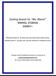 The casting call for Ms. Marvel